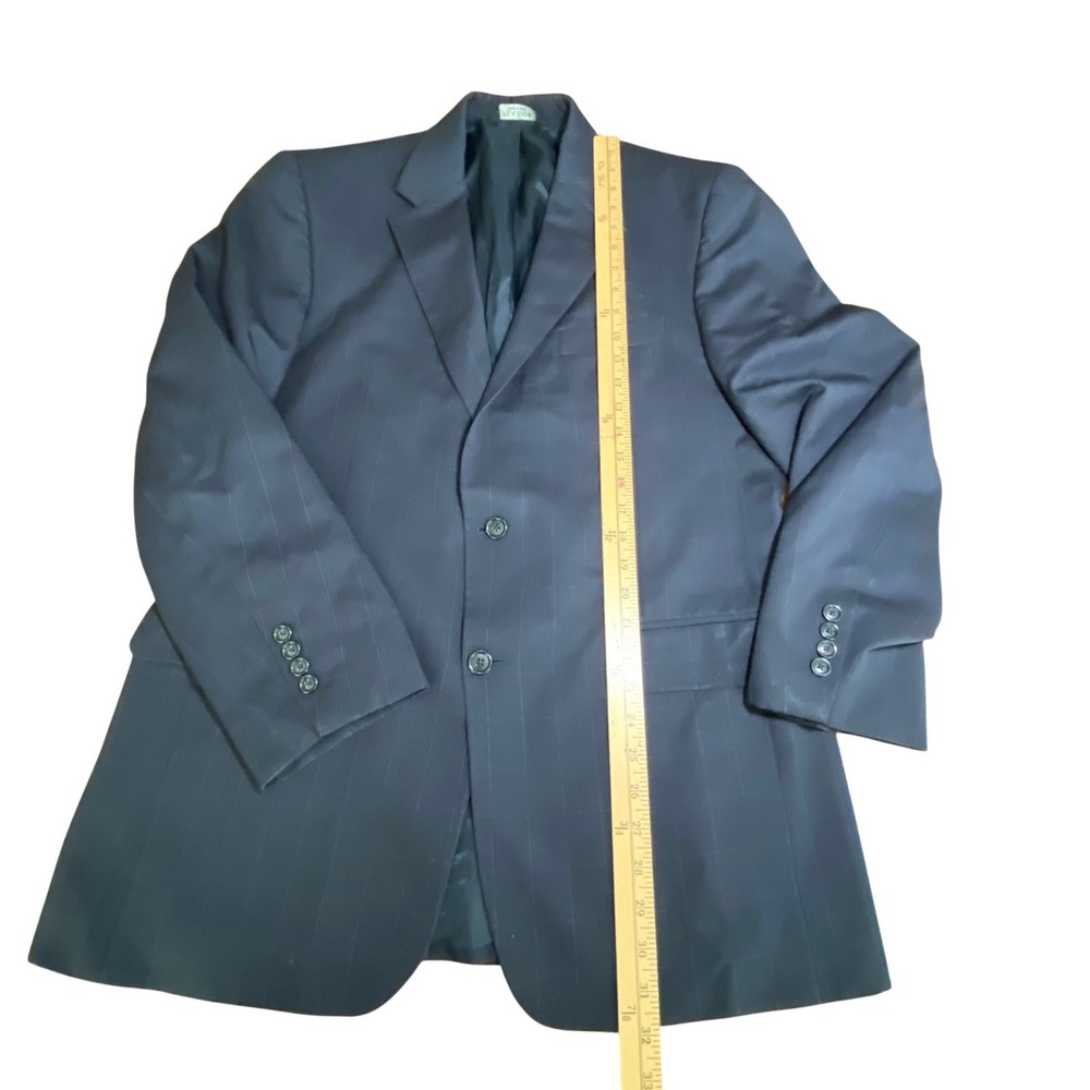Jos. A. Bank Mens 42R Wool Blazer Navy Blue Pinstripe 2 Button Sport Coat 42 R